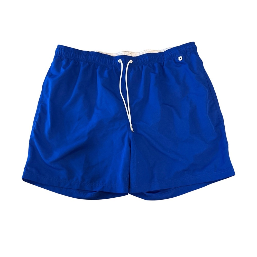 Lands' End Mens Swim Trunks Shorts Drawstring XXL Blue Board Shorts Inside Liner